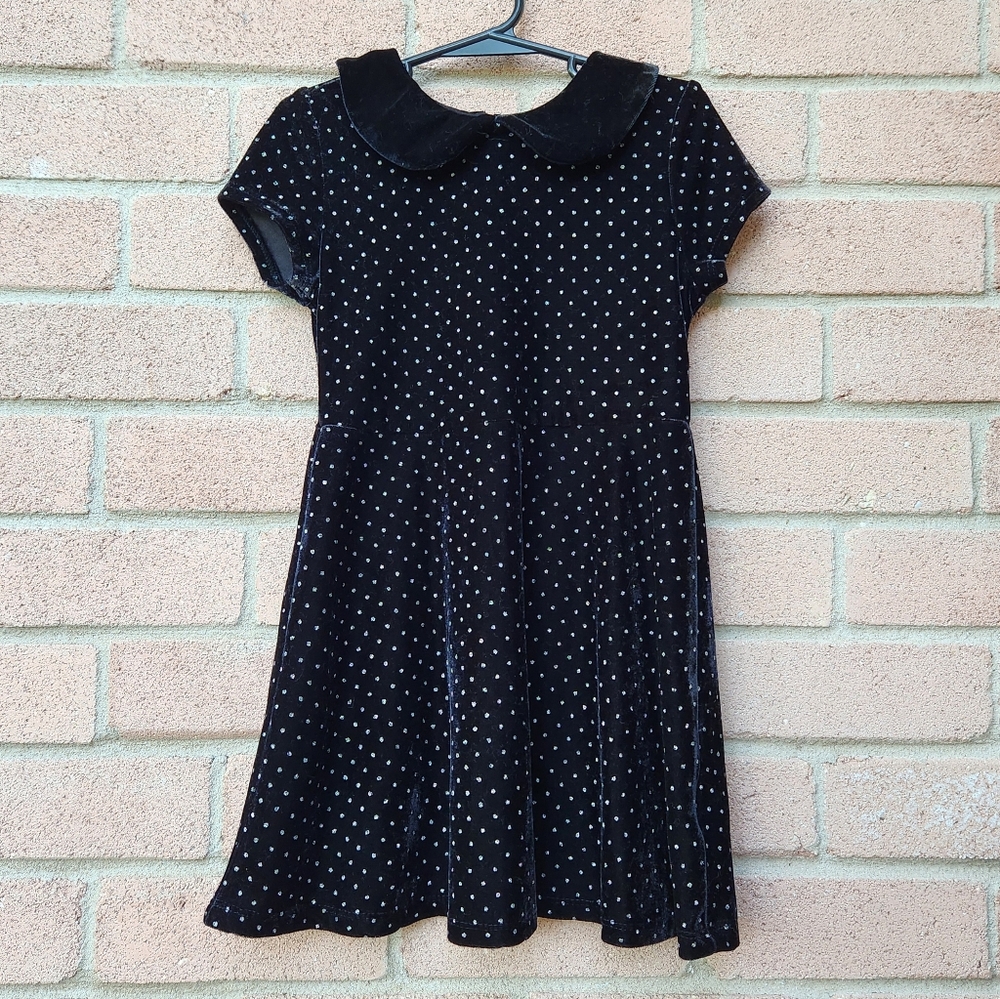 Epic Threads Girls Dress Black and Silver Polka Dot